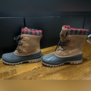 Storm by Cougar “Claudia” Women’s Duck Boots — Brown/Black Plaid — Size 8